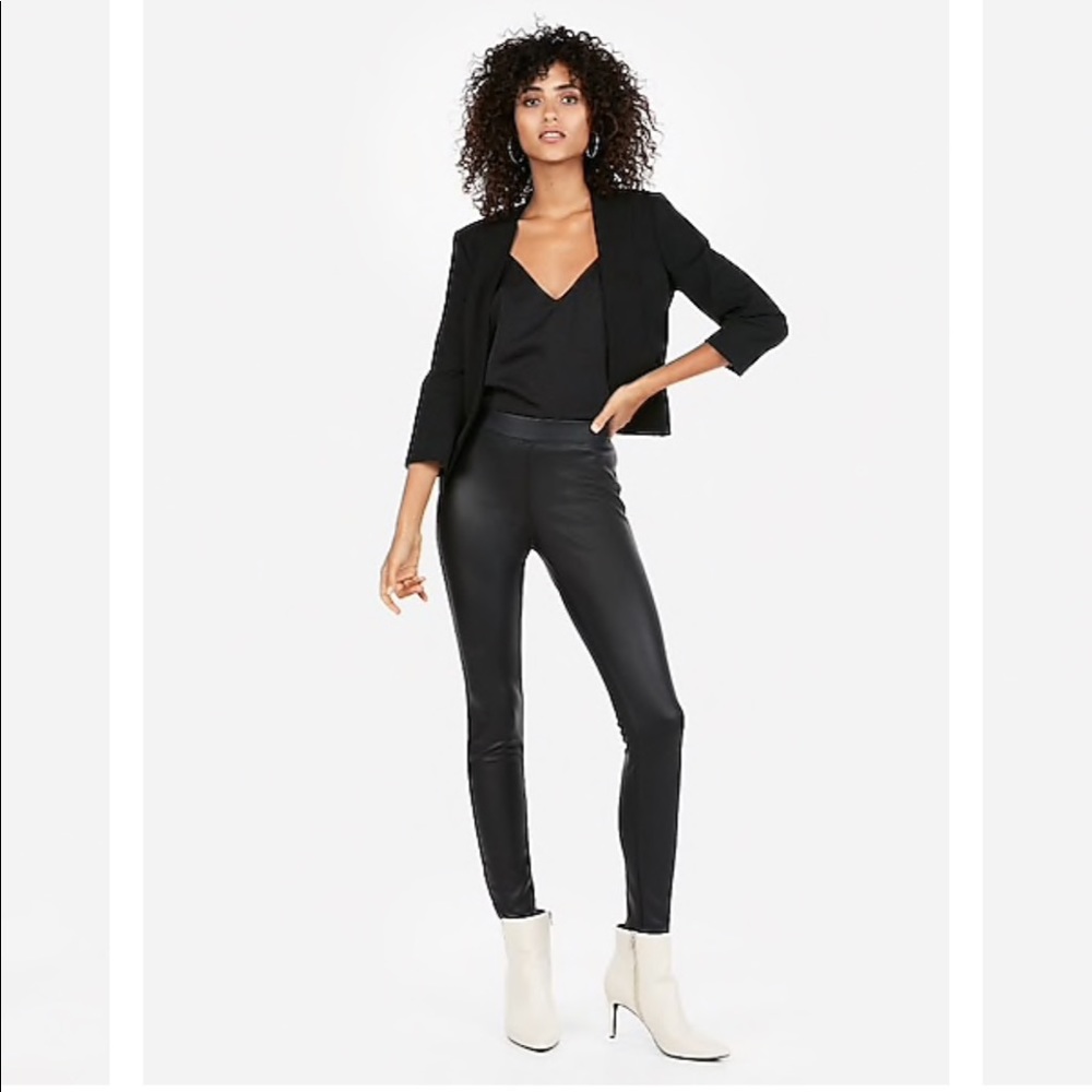 express black vegan leather leggings size xs
